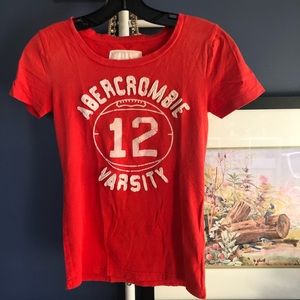 Abercrombie & Fitch Red Varsity Tee